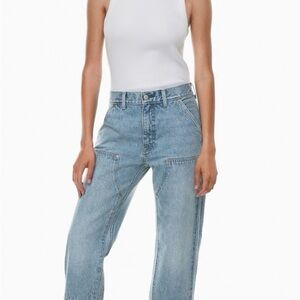 Aritzia Light Blue Low-Rise Straight-Leg Carpenter Jeans